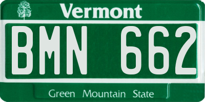 VT license plate BMN662