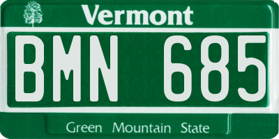 VT license plate BMN685