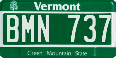 VT license plate BMN737
