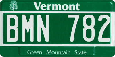 VT license plate BMN782