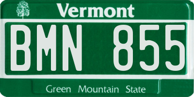 VT license plate BMN855