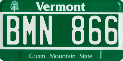 VT license plate BMN866