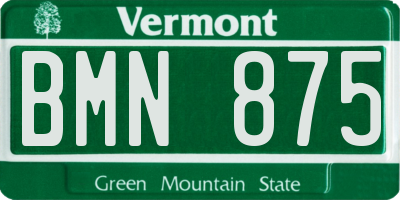 VT license plate BMN875