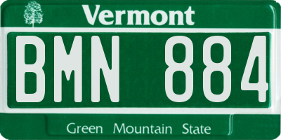 VT license plate BMN884
