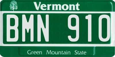VT license plate BMN910