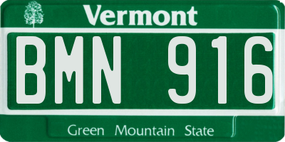 VT license plate BMN916
