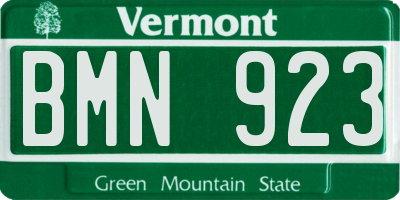 VT license plate BMN923