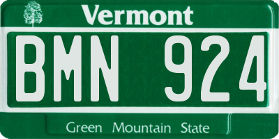 VT license plate BMN924