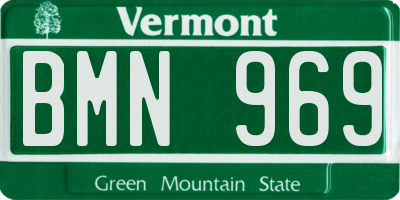 VT license plate BMN969