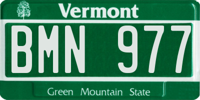 VT license plate BMN977