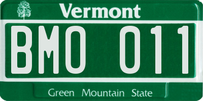 VT license plate BMO011