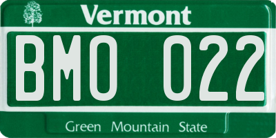 VT license plate BMO022