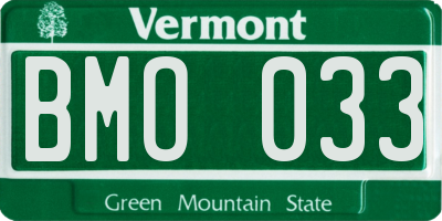 VT license plate BMO033