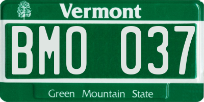 VT license plate BMO037