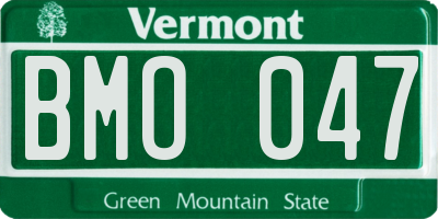 VT license plate BMO047