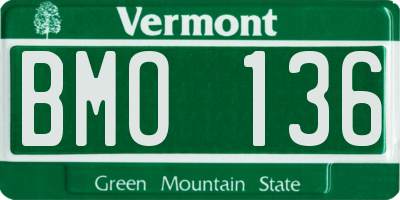 VT license plate BMO136