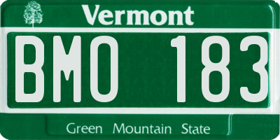 VT license plate BMO183