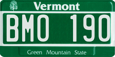 VT license plate BMO190