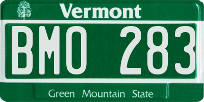 VT license plate BMO283