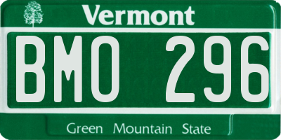 VT license plate BMO296