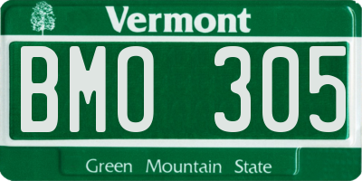 VT license plate BMO305