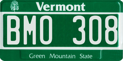 VT license plate BMO308