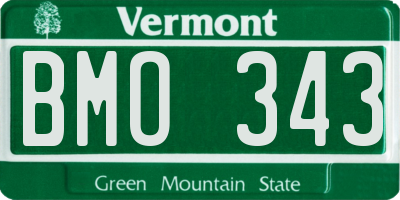 VT license plate BMO343