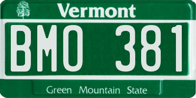 VT license plate BMO381