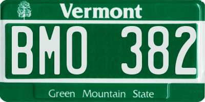 VT license plate BMO382