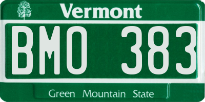 VT license plate BMO383