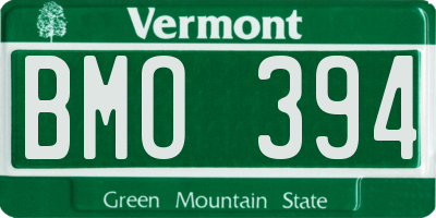 VT license plate BMO394