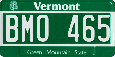 VT license plate BMO465