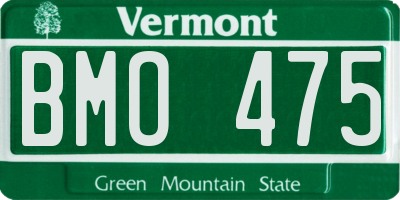 VT license plate BMO475