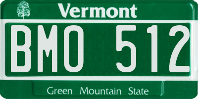 VT license plate BMO512