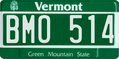 VT license plate BMO514