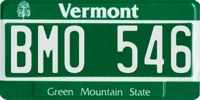 VT license plate BMO546