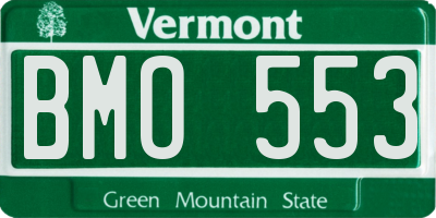 VT license plate BMO553