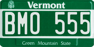 VT license plate BMO555