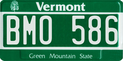 VT license plate BMO586