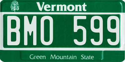 VT license plate BMO599