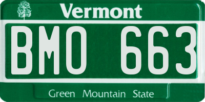 VT license plate BMO663