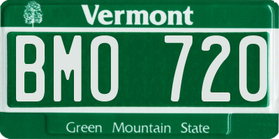 VT license plate BMO720