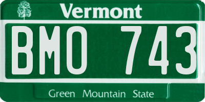 VT license plate BMO743