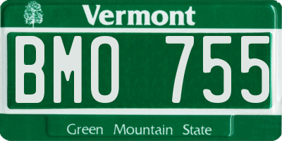 VT license plate BMO755