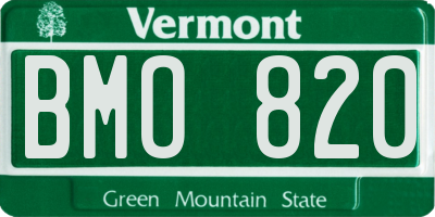 VT license plate BMO820