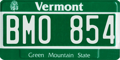 VT license plate BMO854