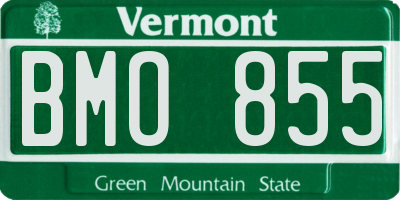 VT license plate BMO855