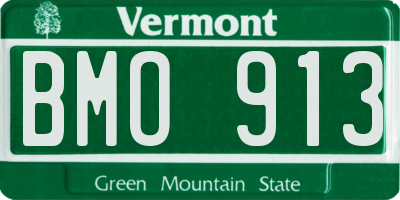 VT license plate BMO913