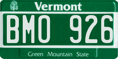 VT license plate BMO926