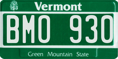 VT license plate BMO930